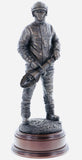 hand crafted 11" scale statuette of a Firefighter about to undertake rescue operations at a Road Traffic Collision (RTC). The 'Jaws of Life' is the nickname given by firefighters to large scale cutting & spreading equipment which is designed to release accident victims from their vehicles. These highly powerful tools are normally hydraulically charged and over the years, have saved thousands of lives. Handmade in bronze cold cast resin.