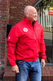 The jacket has the FBU badge printed on the right breast and 'Fire Rescue Sports' on the back.