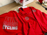 The jacket has the FBU badge printed on the right breast and 'Fire Rescue Cycling' on the back.