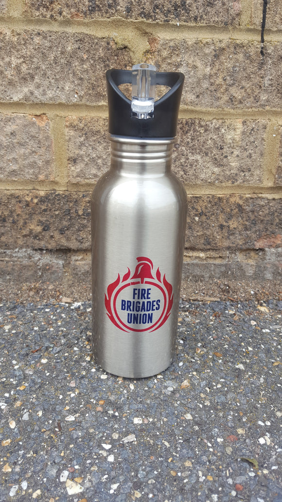 FBU Stainless Steel Water Bottle with Straw 600ml