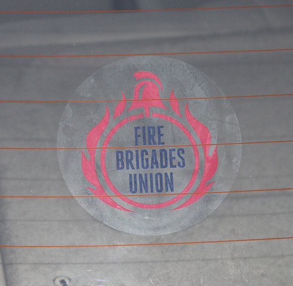 115mm circle car sticker with the FBU logo in the centre