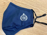 FBU New Navy Face Covering   White FBU Logo on one side and SUPPORTING FIREFIGHTERS Printed on the other side