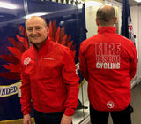 The jacket has the FBU badge printed on the right breast and 'Fire Rescue Cycling' on the back.