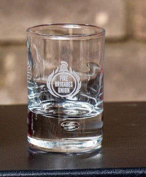 Bubble Base Shot Glass Engraved with the FBU logo
